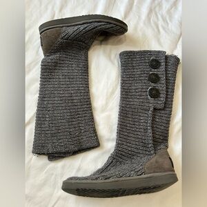 UGG Cardy #5819 Gray Classic Tall Knit Sweater Boots Womens 7